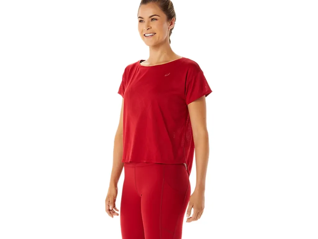 ASICS MOVEKOYO JACQUARD SHORT SLEEVE TOP-Women T-Shirts & Tops