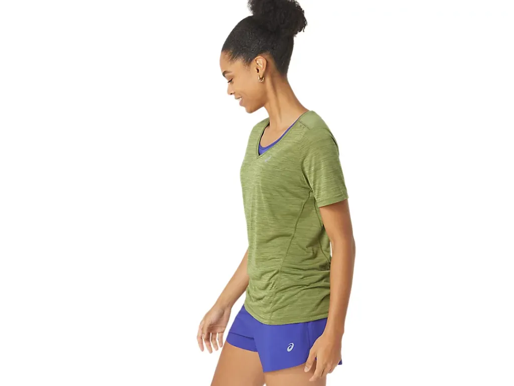 ASICS RACE V-NECK SHORT SLEEVE TOP-Women T-Shirts & Tops