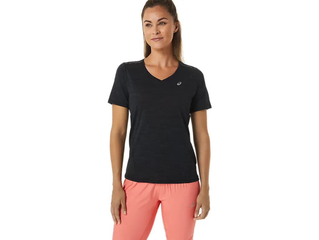 ASICS RACE V-NECK SHORT SLEEVE TOP-Women T-Shirts & Tops