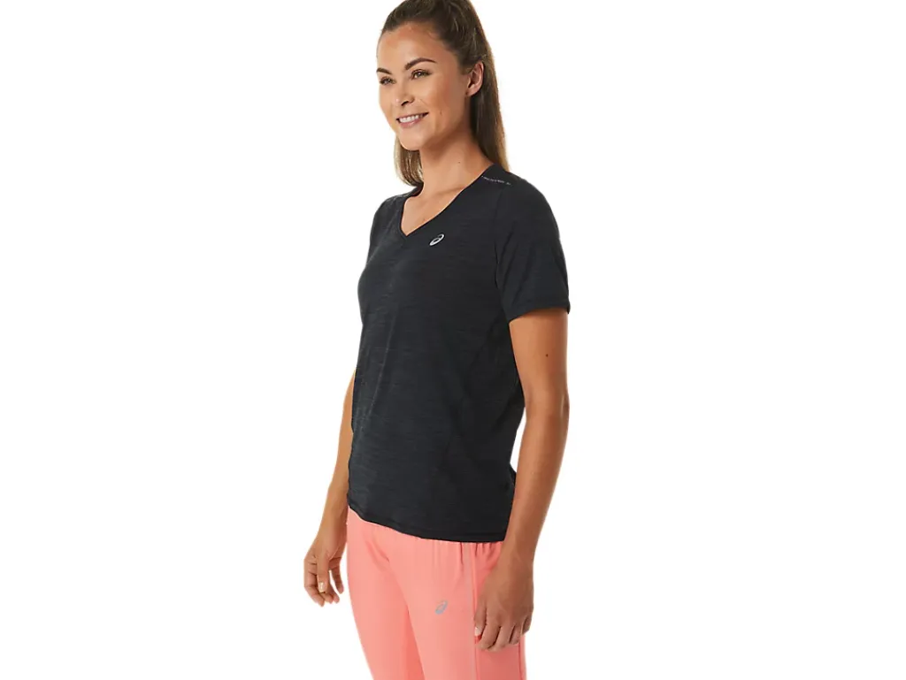 ASICS RACE V-NECK SHORT SLEEVE TOP-Women T-Shirts & Tops