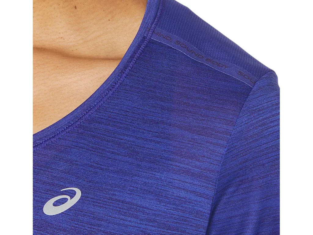 ASICS RACE V-NECK SHORT SLEEVE TOP-Women T-Shirts & Tops