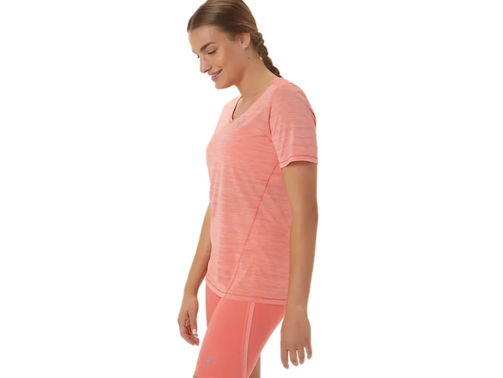 ASICS RACE V-NECK SHORT SLEEVE TOP-Women T-Shirts & Tops