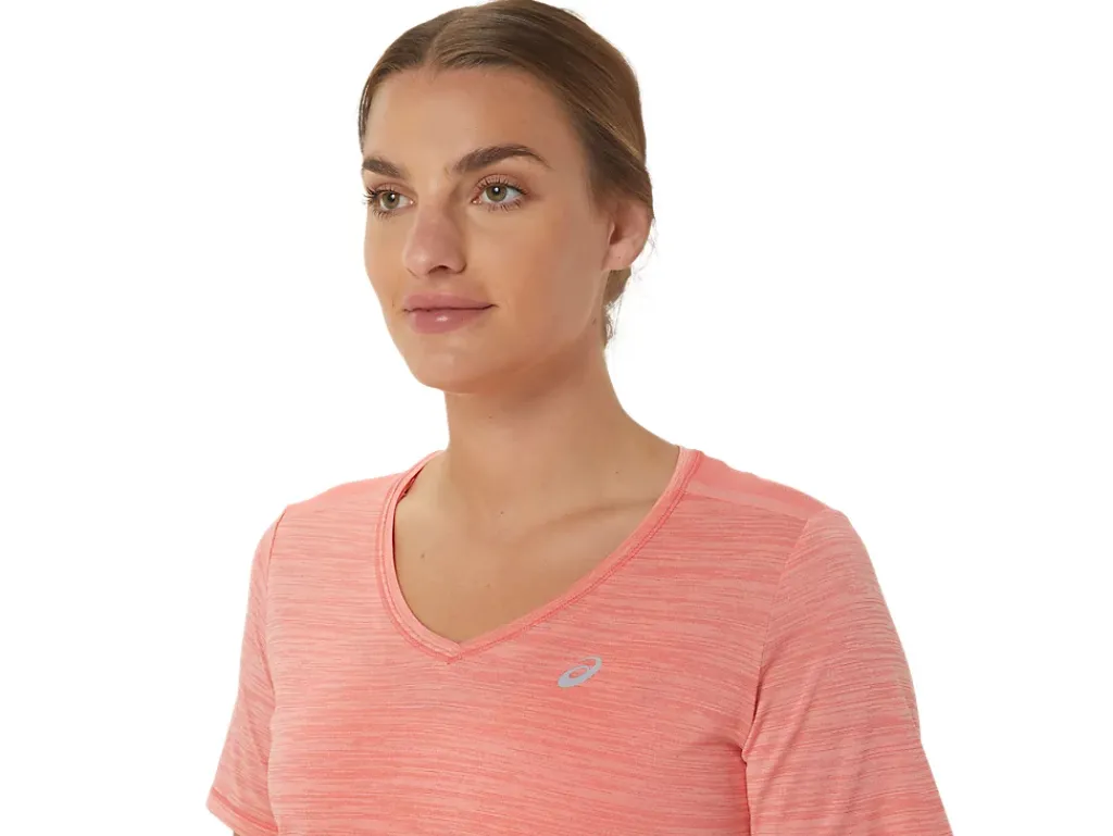 ASICS RACE V-NECK SHORT SLEEVE TOP-Women T-Shirts & Tops