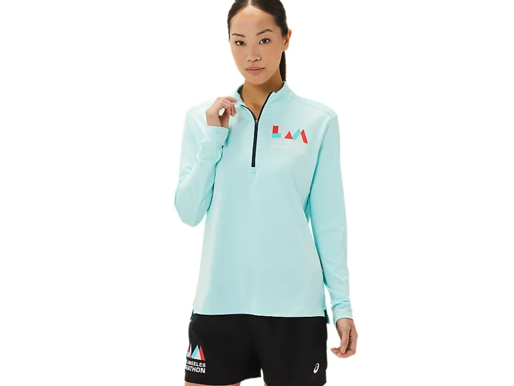 ASICS READY-SET HALF ZIP LAM-Women T-Shirts & Tops