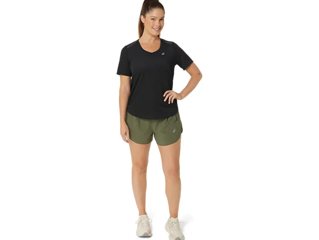 ASICS ROAD V-NECK SHORT SLEEVE TOP-Women T-Shirts & Tops