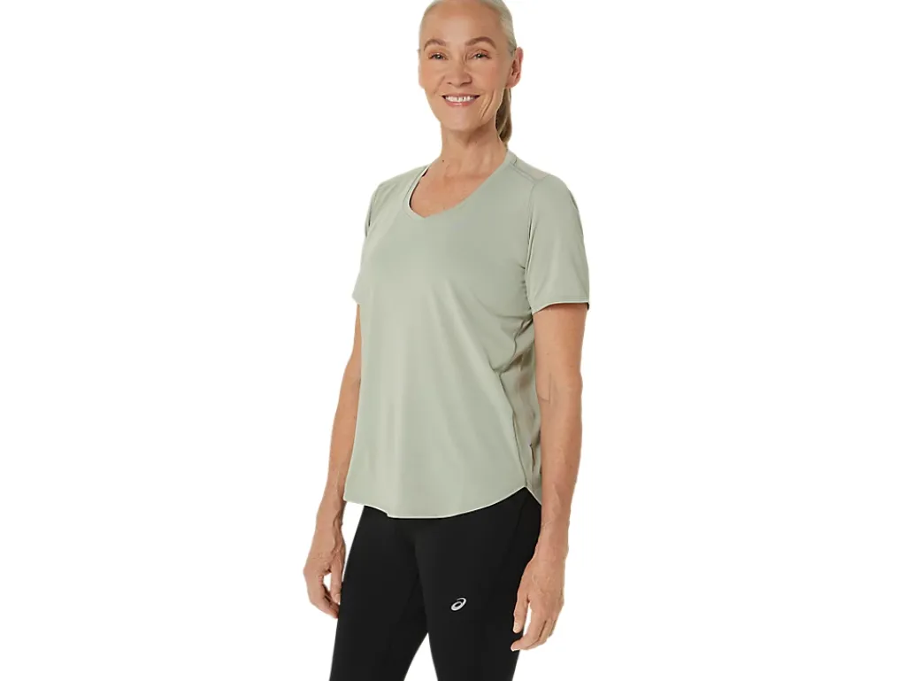 ASICS ROAD V-NECK SHORT SLEEVE TOP-Women T-Shirts & Tops