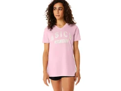 ASICS SHORT SLEEVE EST 1977 V-NECK TEE-Women Extended Sizes|T-Shirts & Tops