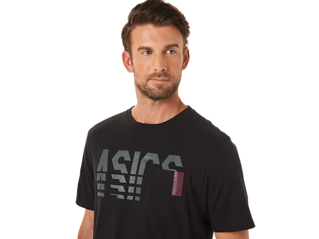 ASICS SHORT SLEEVE STRIPED POCKET TEE-Men Extended Sizes|T-Shirts & Tops