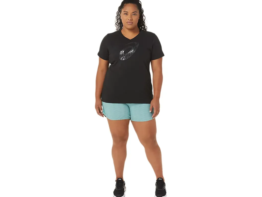 ASICS SPIRAL ;a; AIRBRUSH TIGER PRINT VNECK-Women Extended Sizes|T-Shirts & Tops