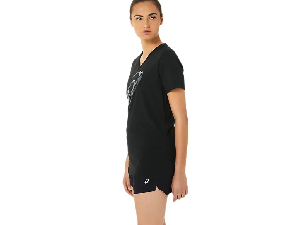 ASICS SPIRAL ;a; AIRBRUSH TIGER PRINT VNECK-Women Extended Sizes|T-Shirts & Tops