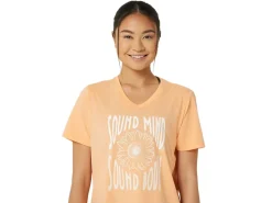 ASICS SUNFLOWER SLOGAN V-NECK-Women Extended Sizes|T-Shirts & Tops