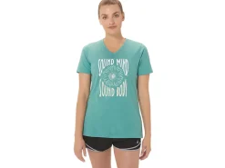 ASICS SUNFLOWER SLOGAN V-NECK-Women Extended Sizes|T-Shirts & Tops