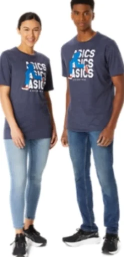 ASICS UNISEX BLUE JEAN MILE CREW TEE-Women Extended Sizes|T-Shirts & Tops
