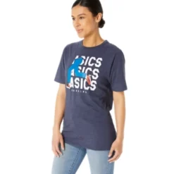 ASICS UNISEX BLUE JEAN MILE CREW TEE-Women Extended Sizes|T-Shirts & Tops
